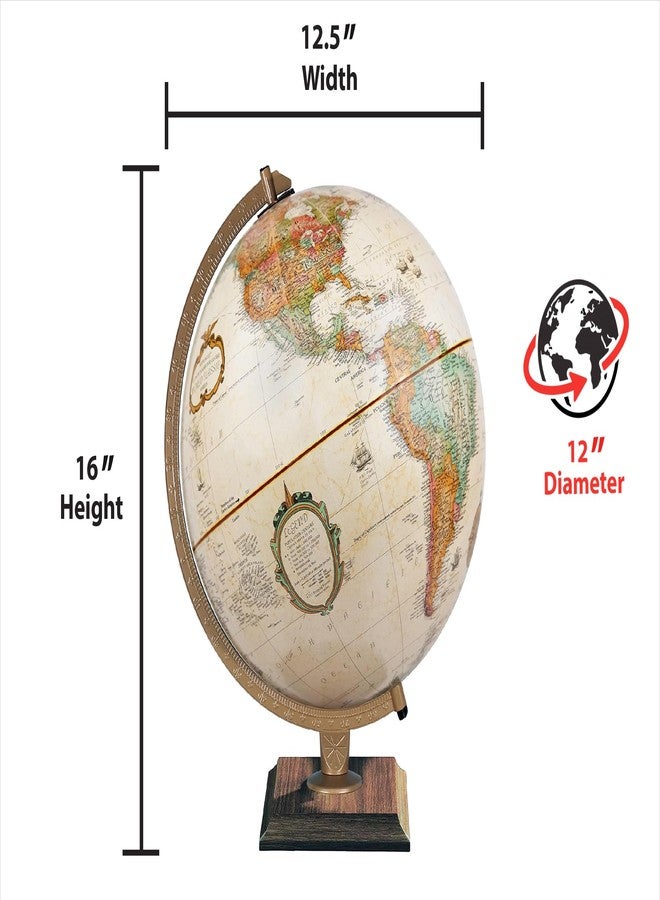 Replogle Gulf of America- Replogle World Classic Globe, 12" Desktop World Globe For Home or Office Desk Decor, Raised Relief, Up-to-date Cartography, Made in the USA, Antique - Image 5
